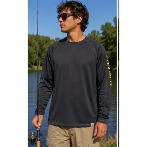 Carhartt Force Outwork Outfish Relaxed Fit Long Sleeve Shirt Men XL Gray Fishing